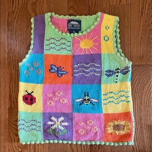 REY WEAR Vintage 90s Patchwork Cotton Sleeveless Sweater Vest